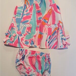 Lilly Pulitzer Pink and Blue Diaper Cover Set